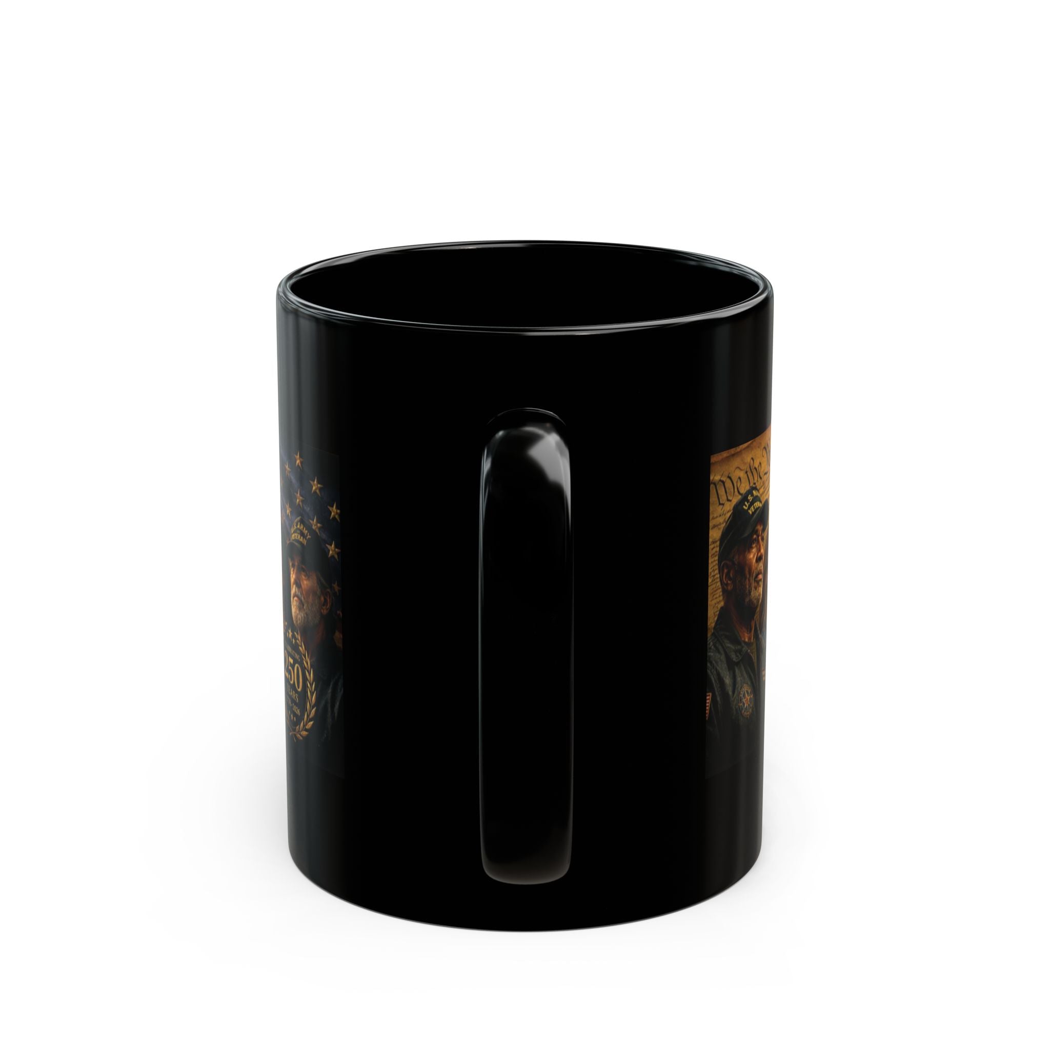 We the People 250th Anniversary Black Mug – Patriotic Coffee Cup