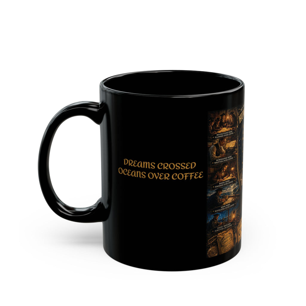 Fueled by Vision Coffee Mug — "Human Progress Caffeine" Inspirational Black Coffee Cup