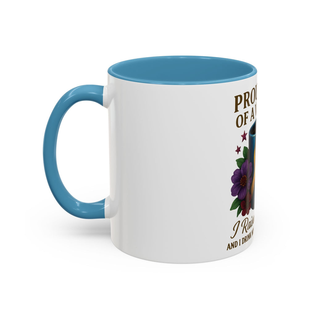 Proud Mom of a Veteran Coffee Mug — "I Raised a Warrior" Accent Mug (11/15oz)