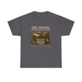 Military Mom T-Shirt — "She Served. She Raised One Who Serves" Support Tee