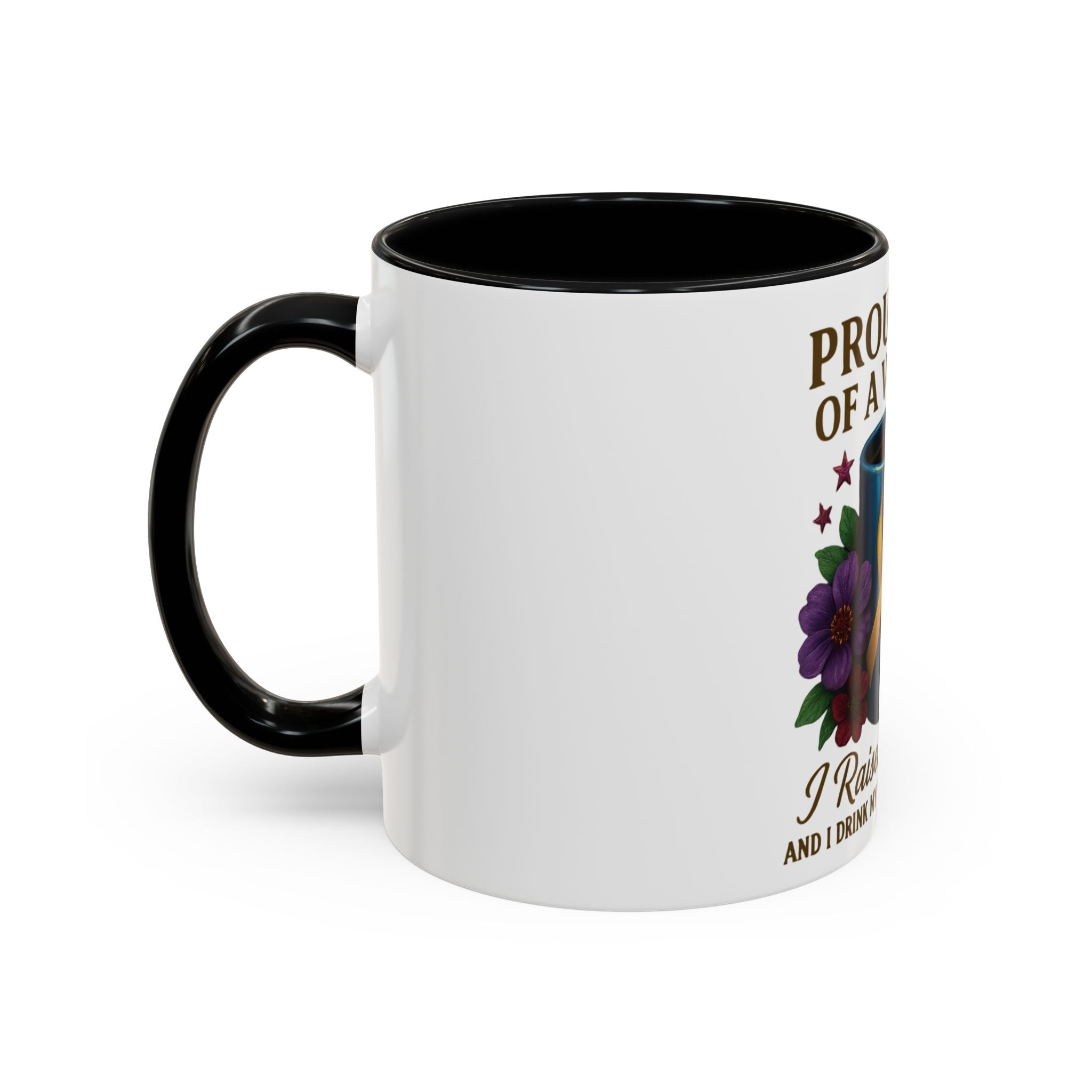 Proud Mom of a Veteran Coffee Mug — "I Raised a Warrior" Accent Mug (11/15oz)