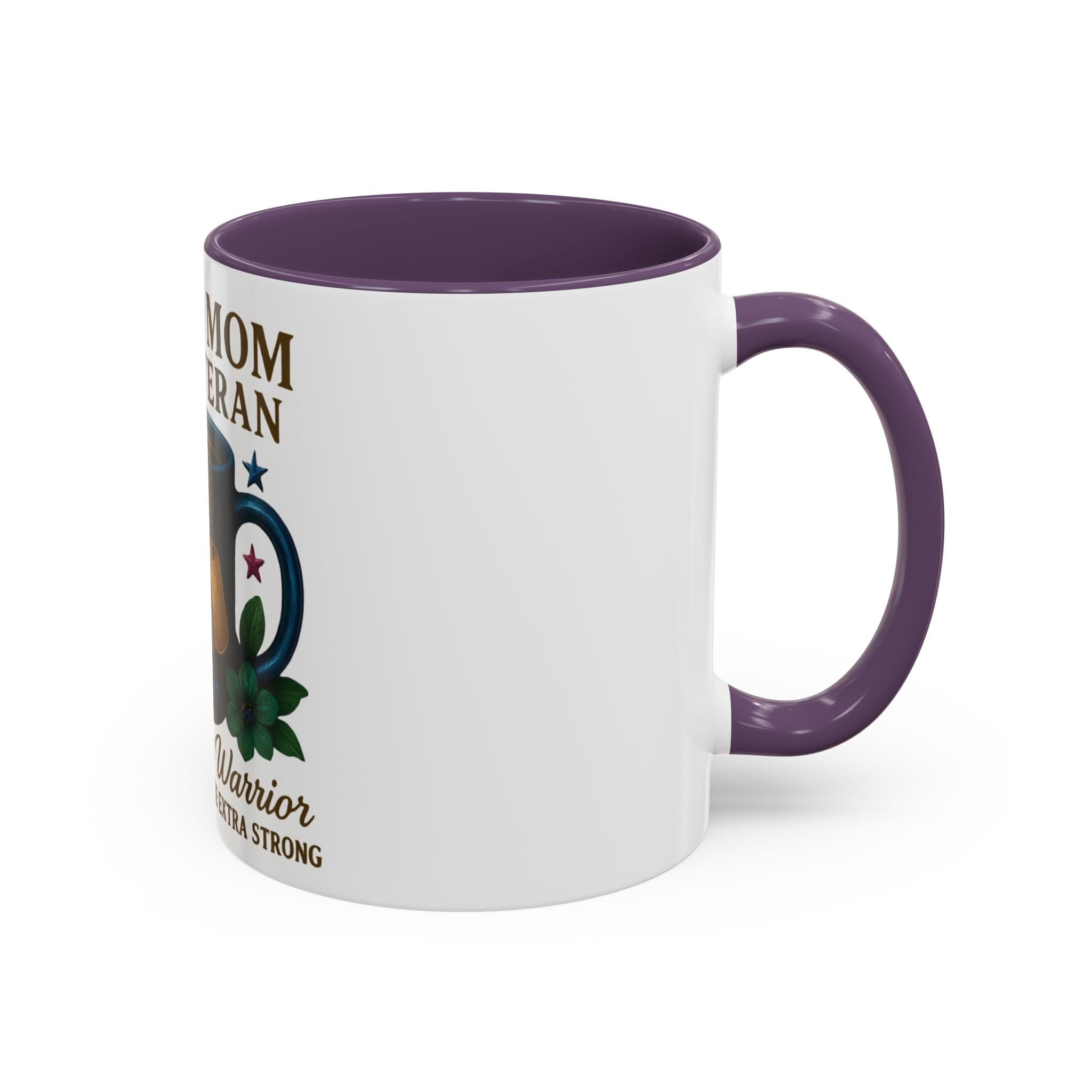 Proud Mom of a Veteran Coffee Mug — "I Raised a Warrior" Accent Mug (11/15oz)