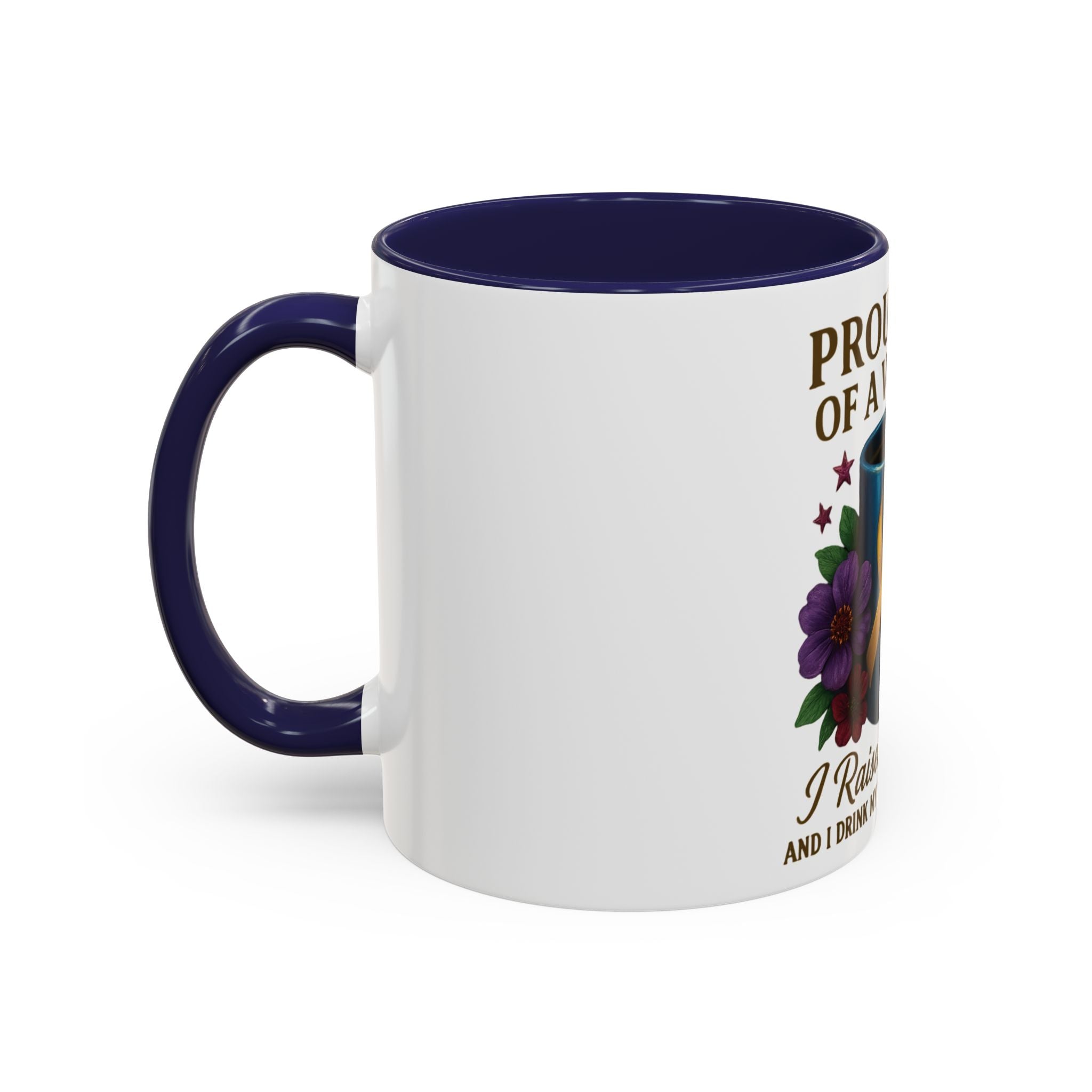 Proud Mom of a Veteran Coffee Mug — "I Raised a Warrior" Accent Mug (11/15oz)