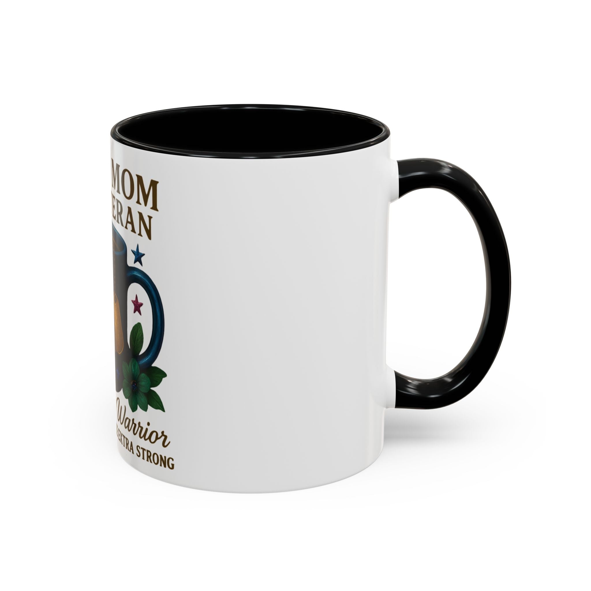 Proud Mom of a Veteran Coffee Mug — "I Raised a Warrior" Accent Mug (11/15oz)